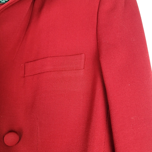Vintage Lauren Ralph Lauren Red Wool Cropped Equestrian Blazer size 6 - Picture 5 of 9